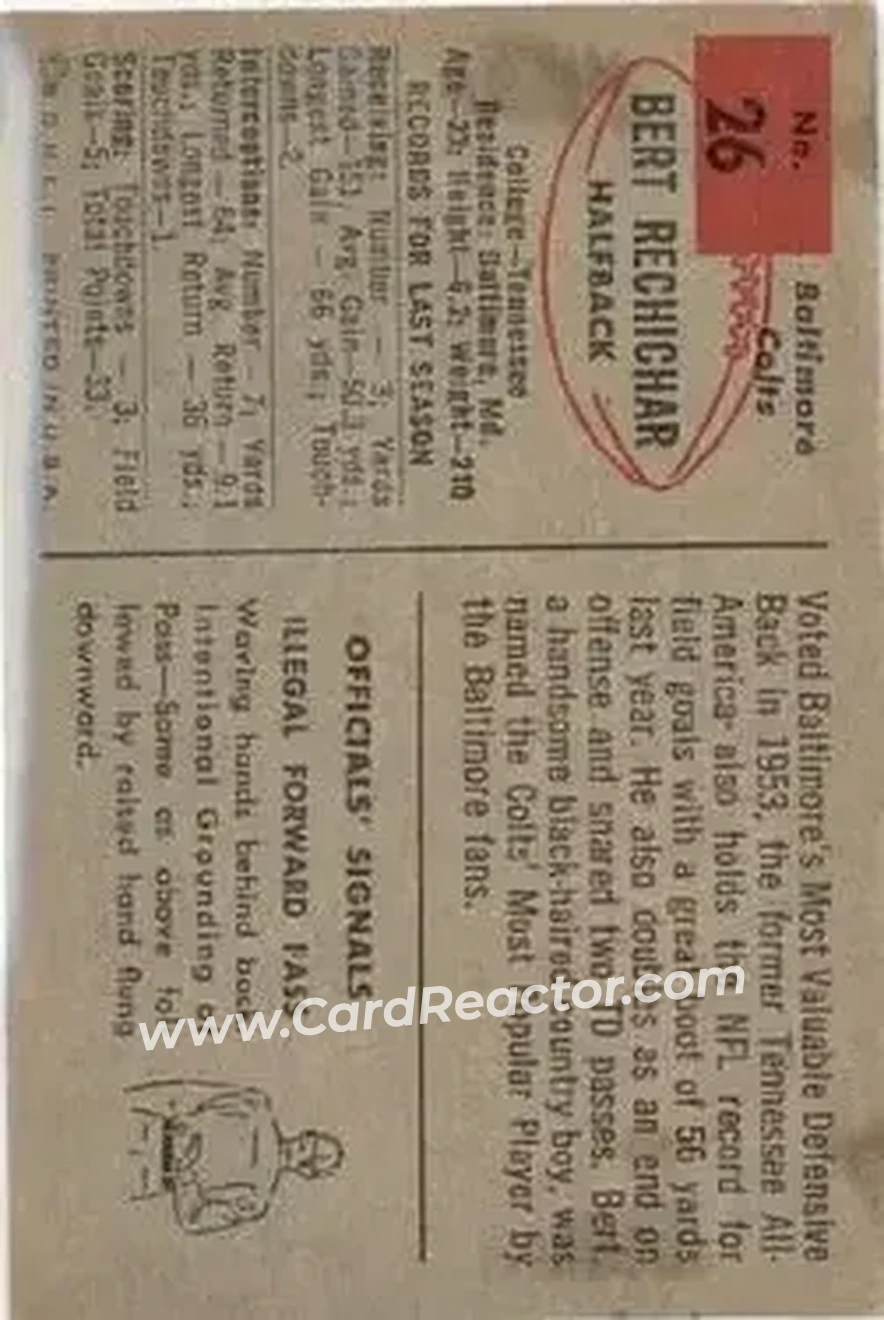 Back of Bert Rechichar
