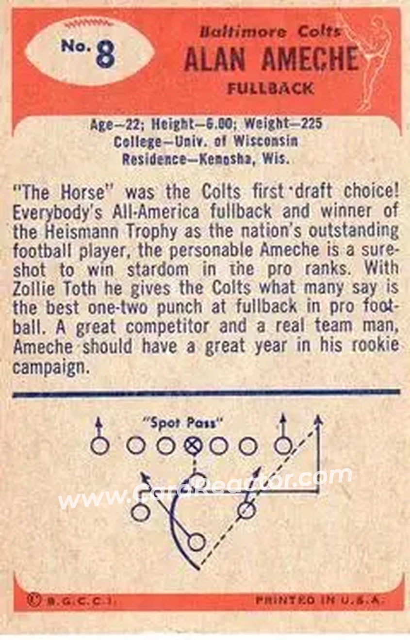 Back of Alan Ameche