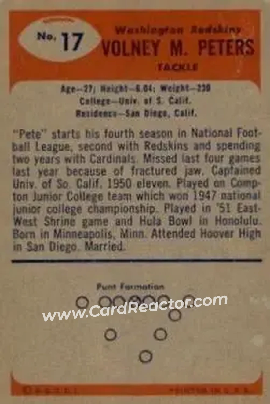 Back of Volney Peters