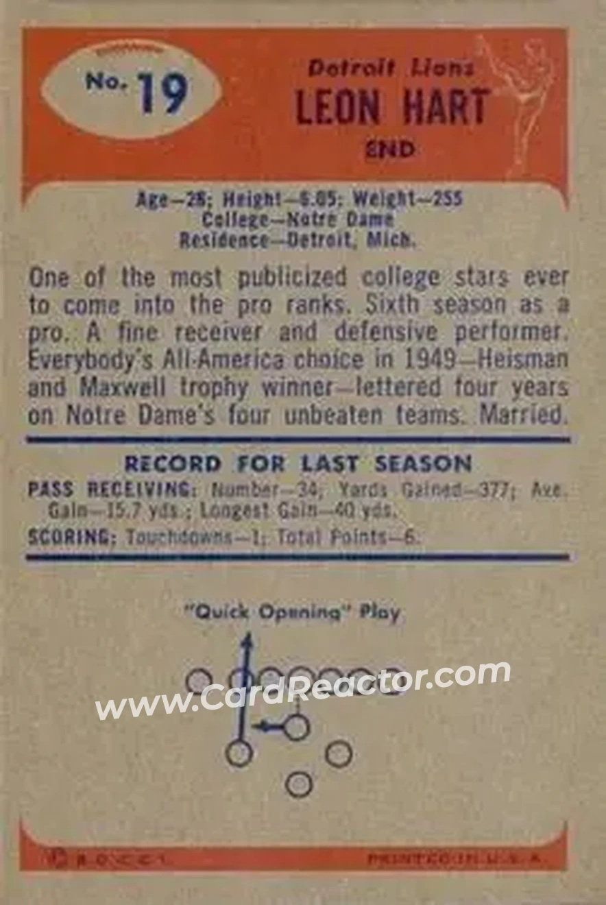 Back of Leon Hart
