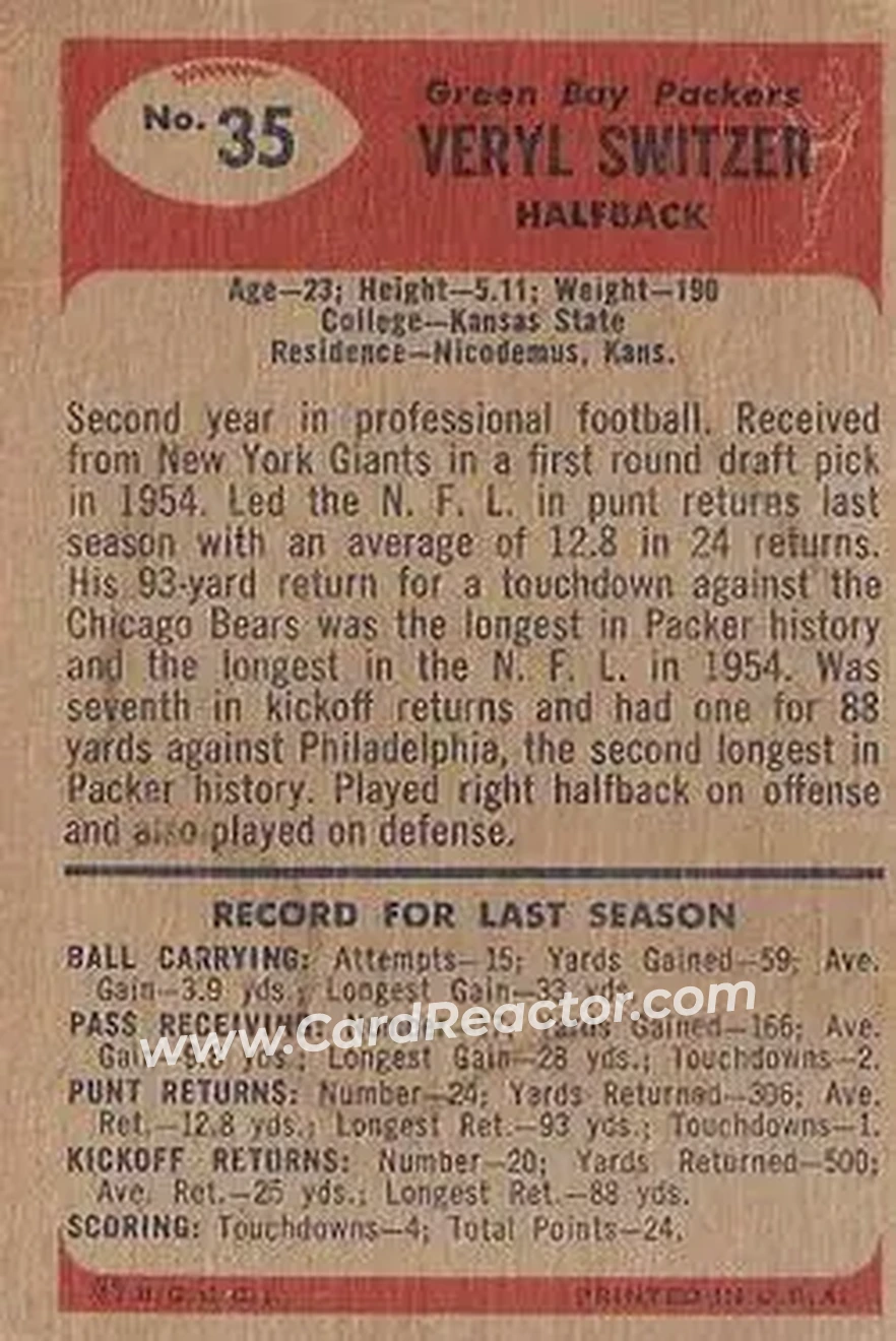 Back of Veryl Switzer