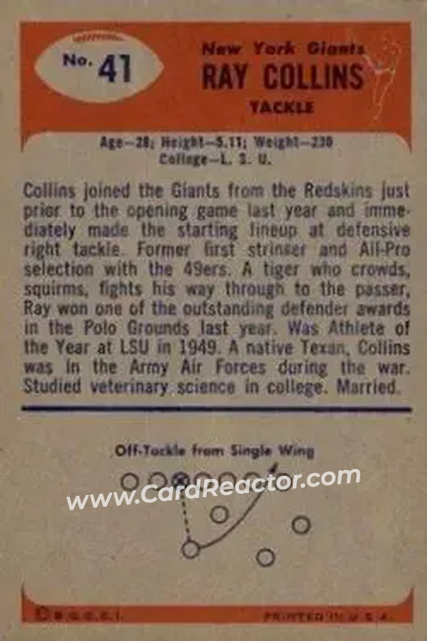 Back of Ray Collins