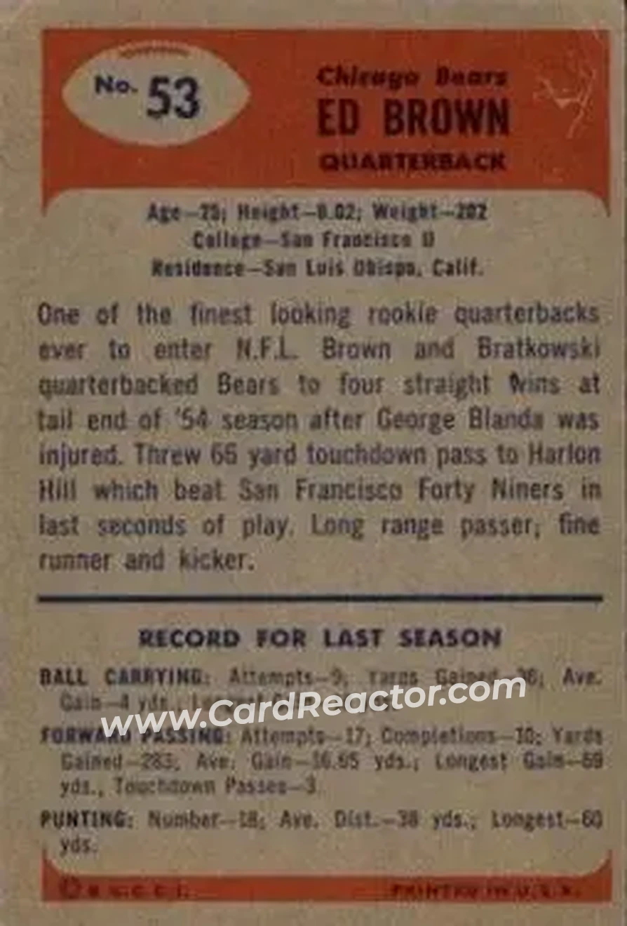 Back of Ed Brown