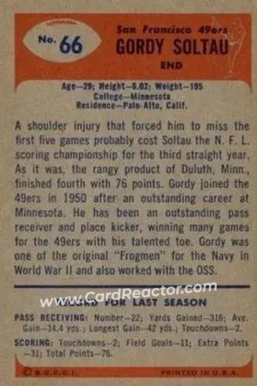 Back of Gordy Soltau