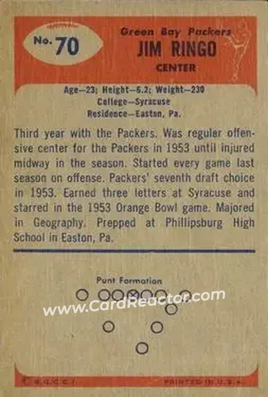 Back of Jim Ringo