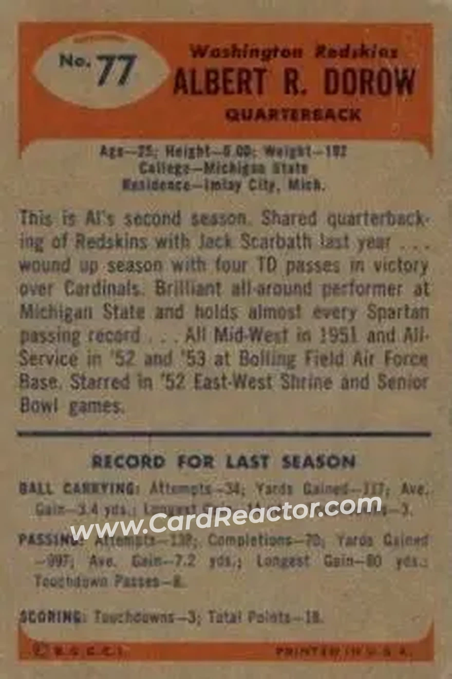 Back of Al Dorow