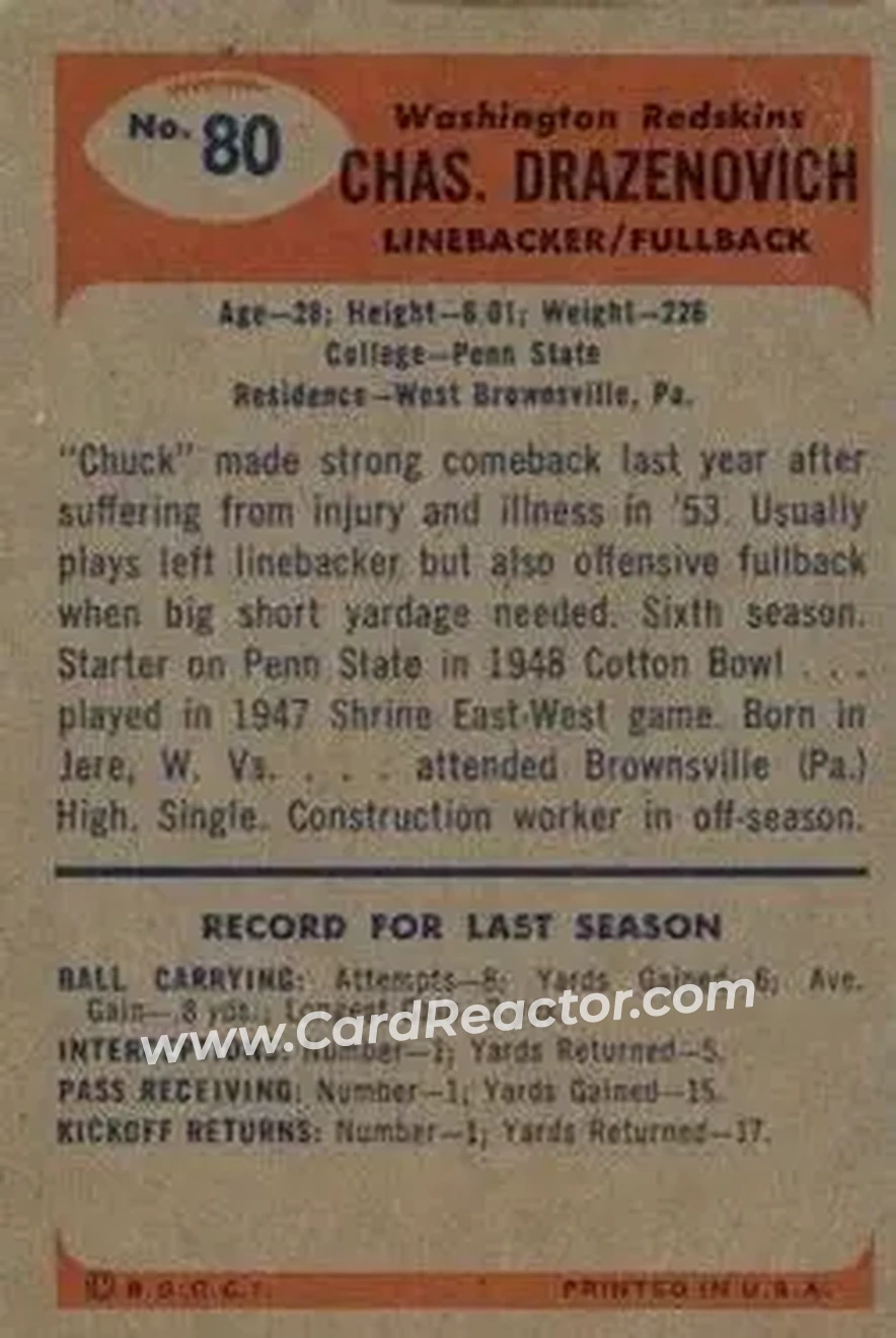 Back of Chuck Drazenovich