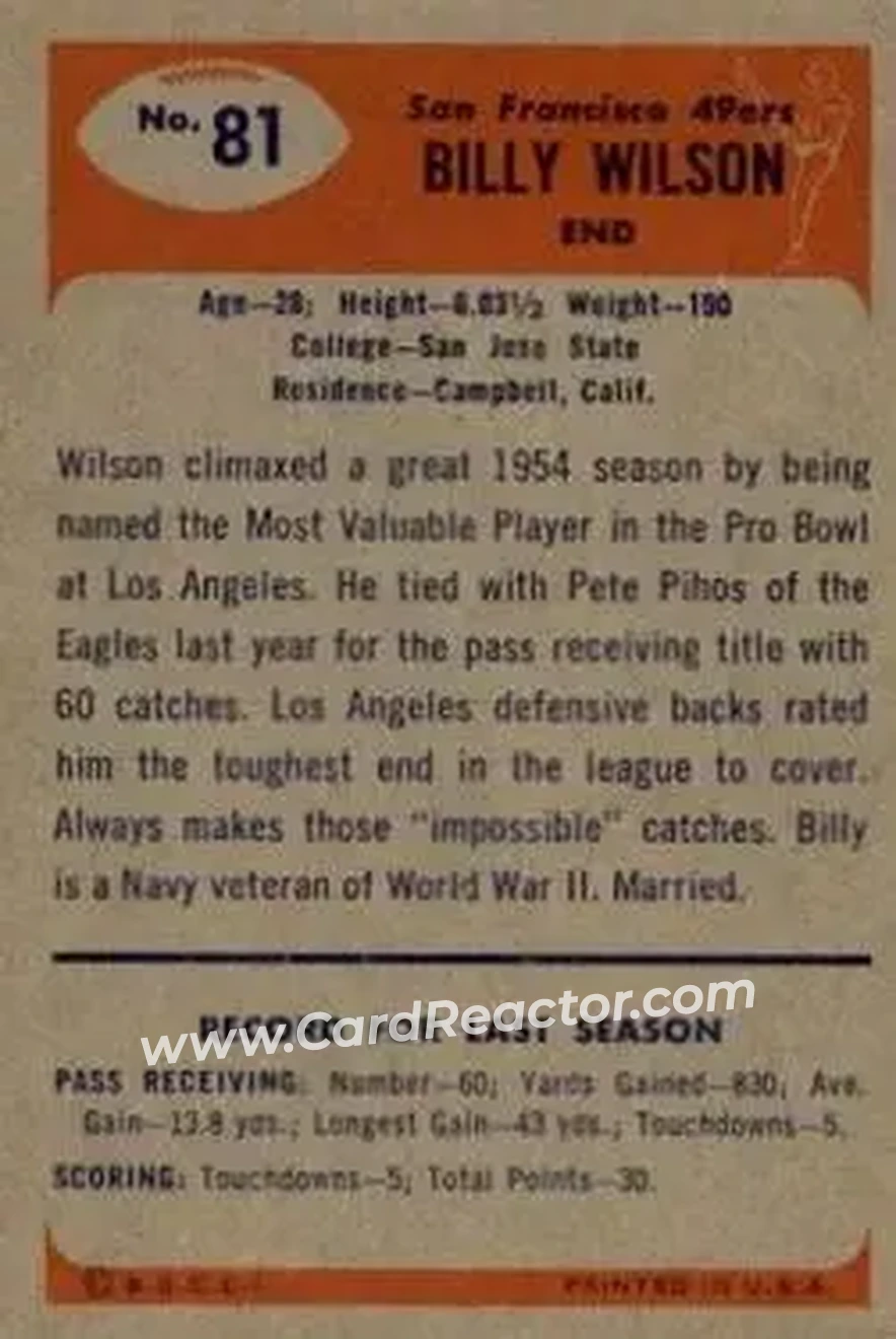 Back of Billy Wilson