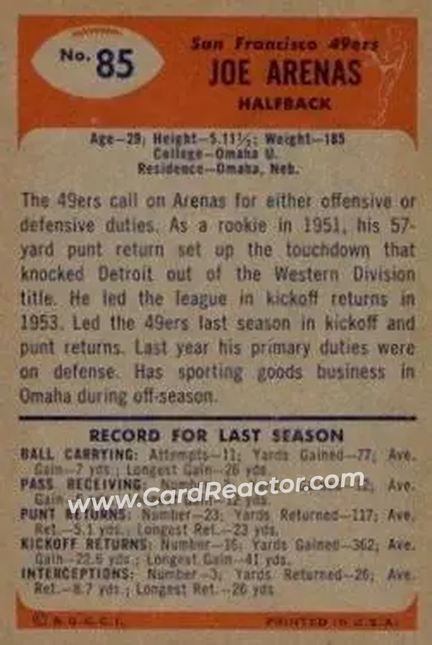 Back of Joe Arenas