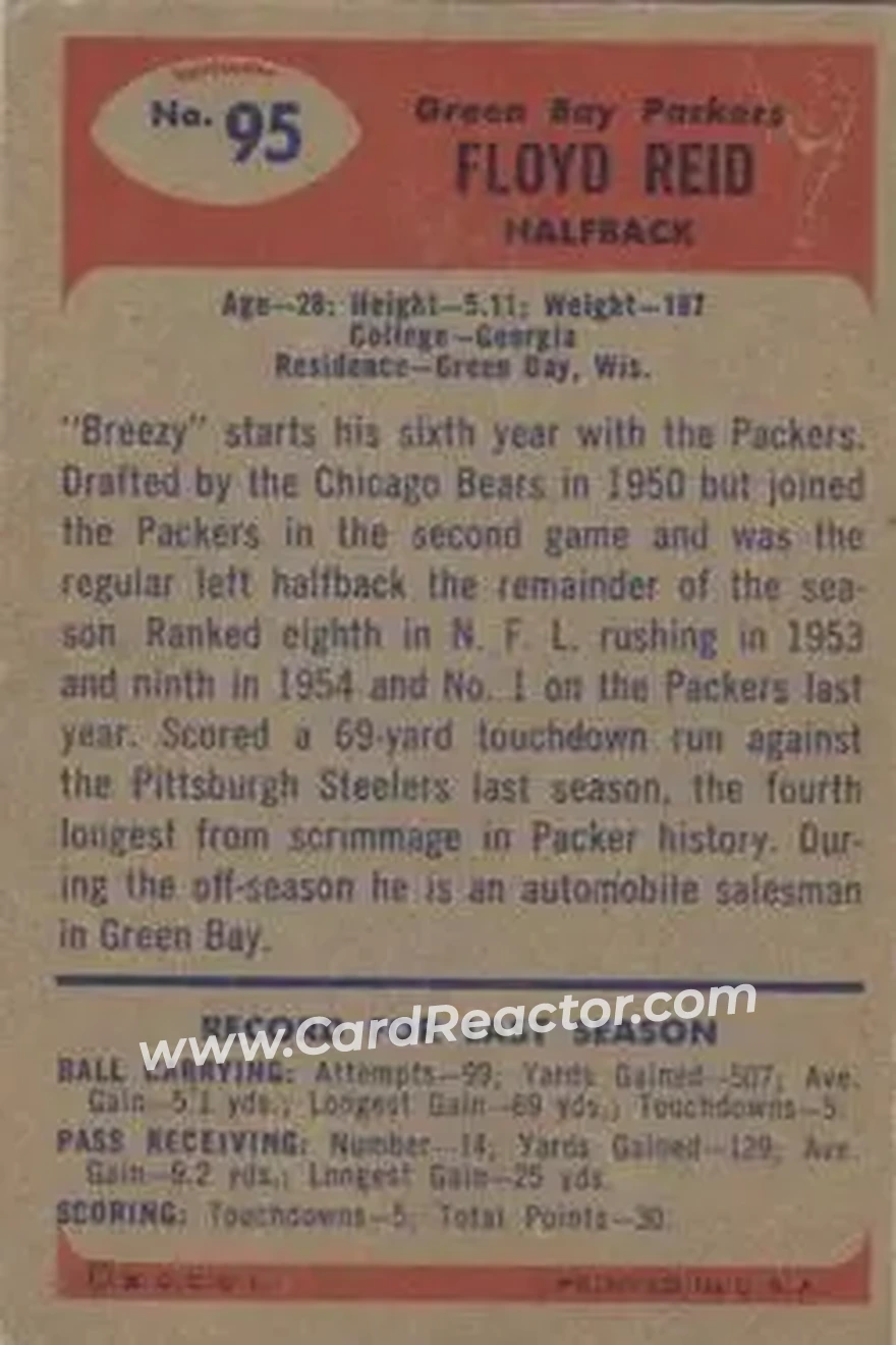 Back of Floyd "Breezy" Reid