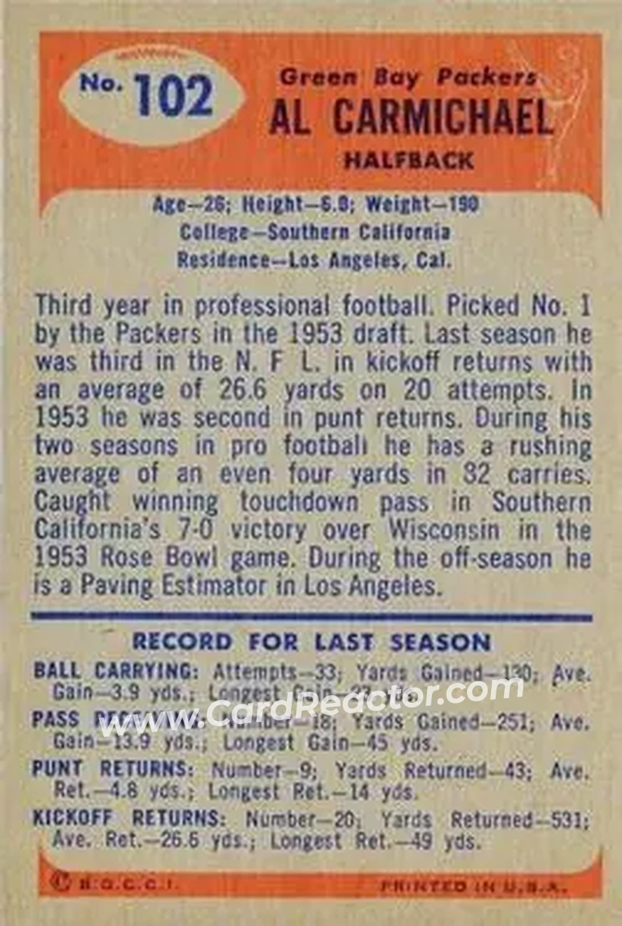 Back of Al Carmichael