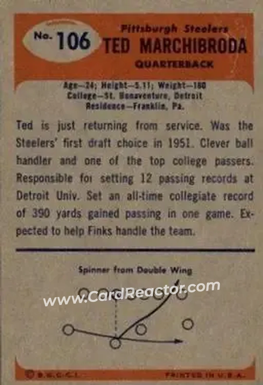 Back of Ted Marchibroda