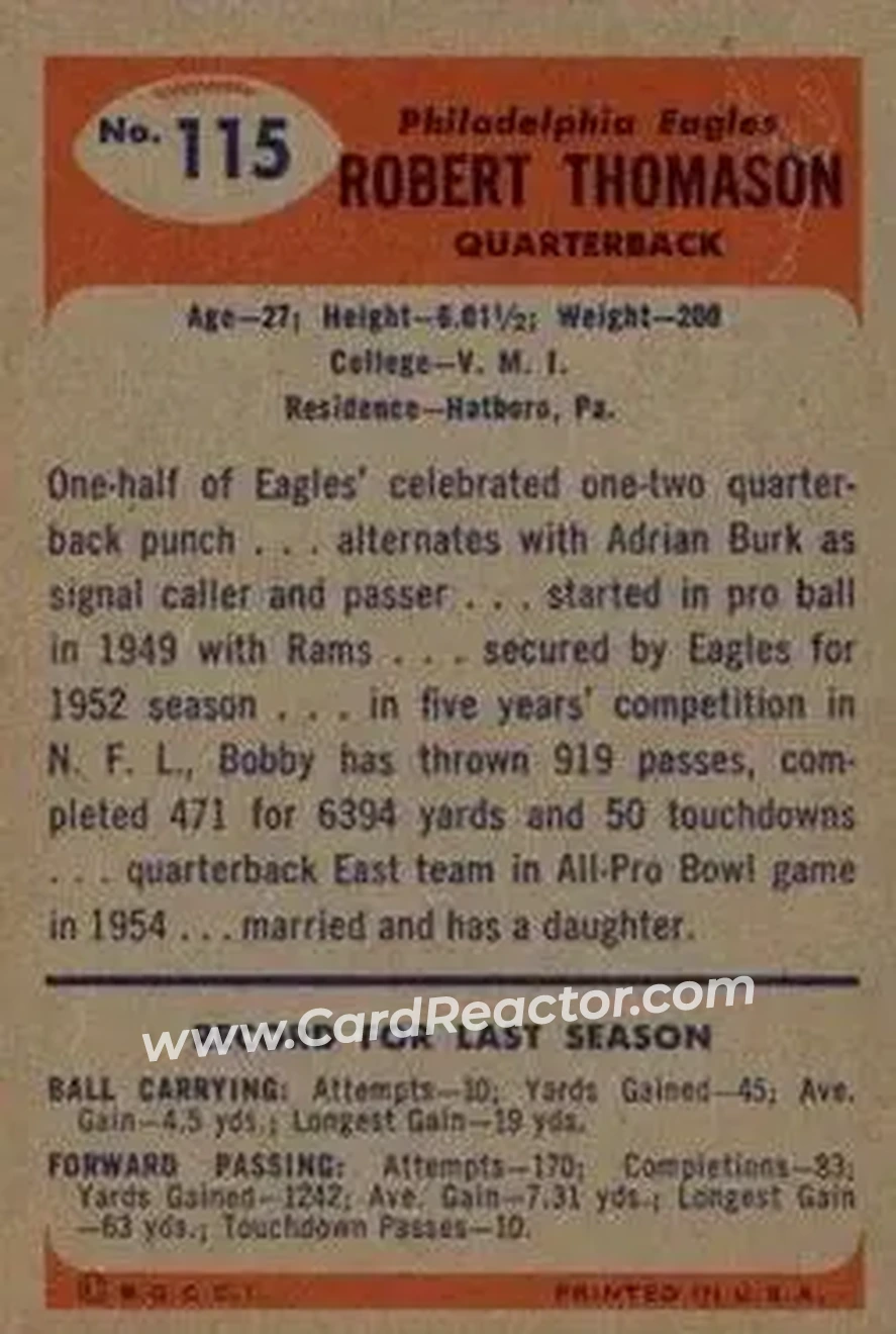 Back of Bobby Thomason