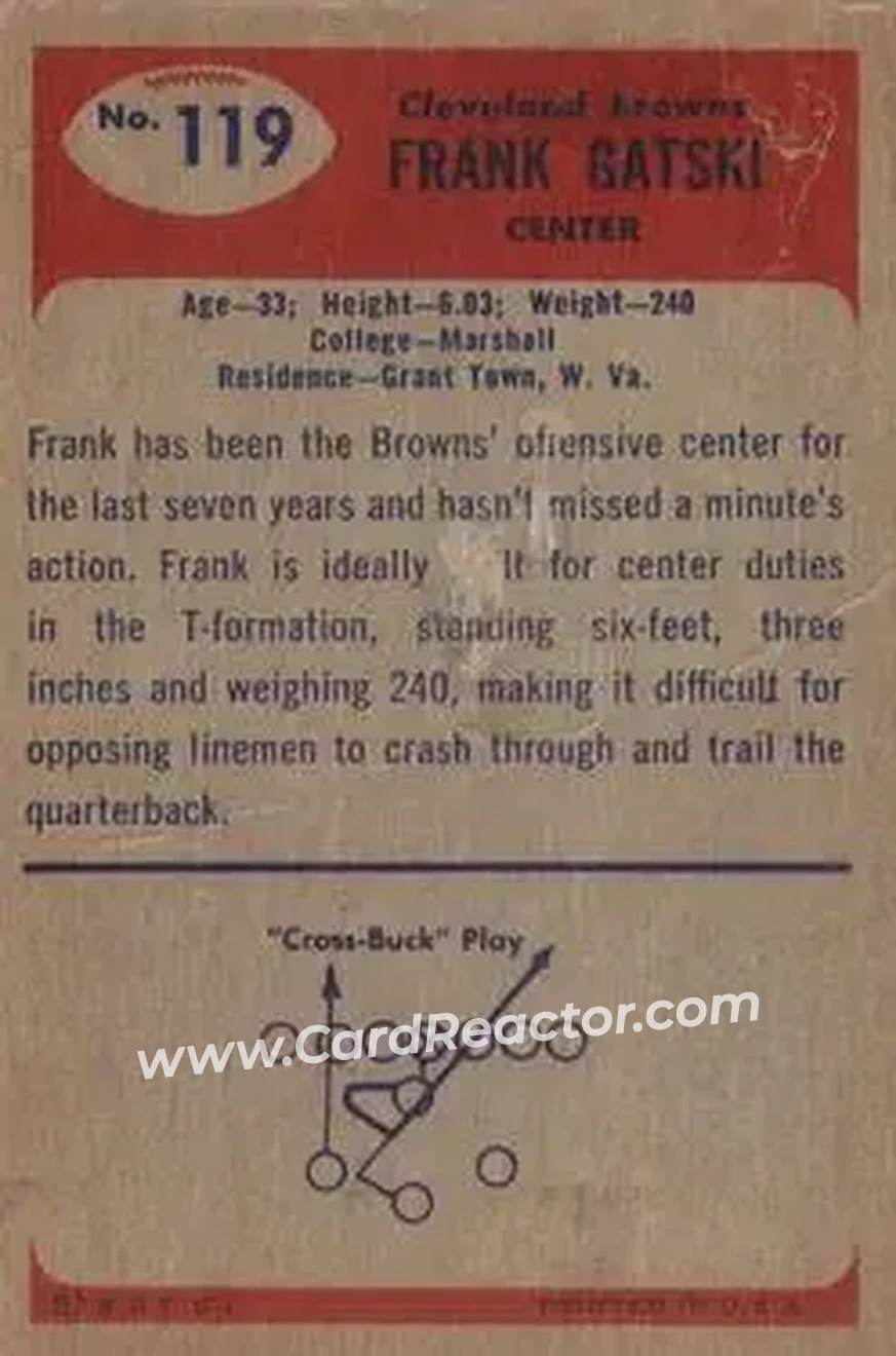 Back of Frank Gatski