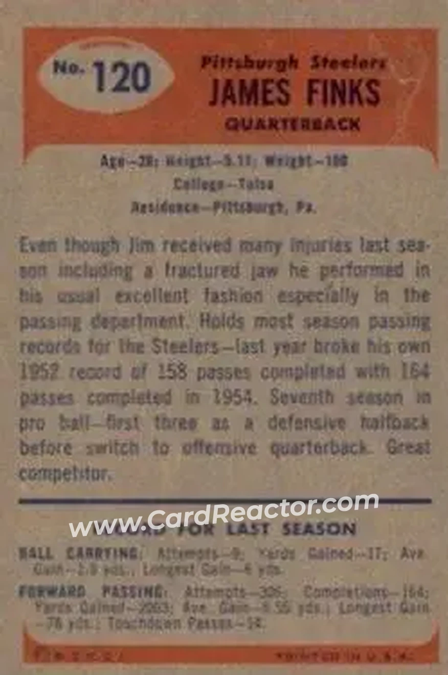 Back of James Finks