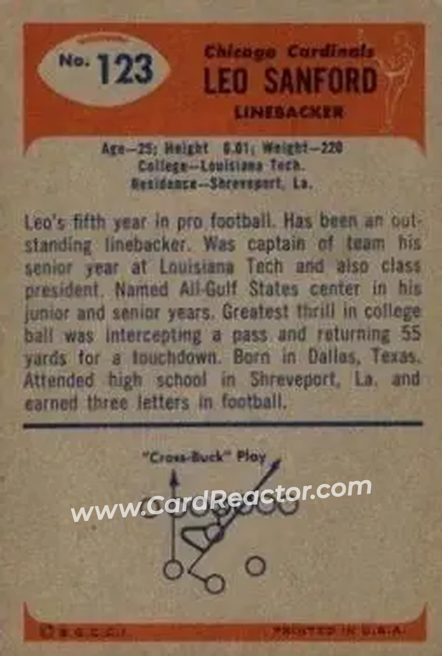 Back of Leo Sanford