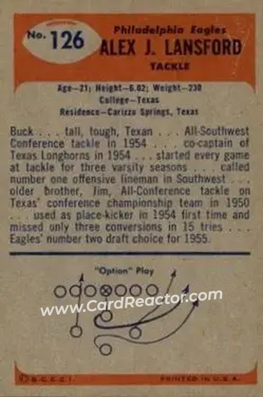 Back of Buck Lansford