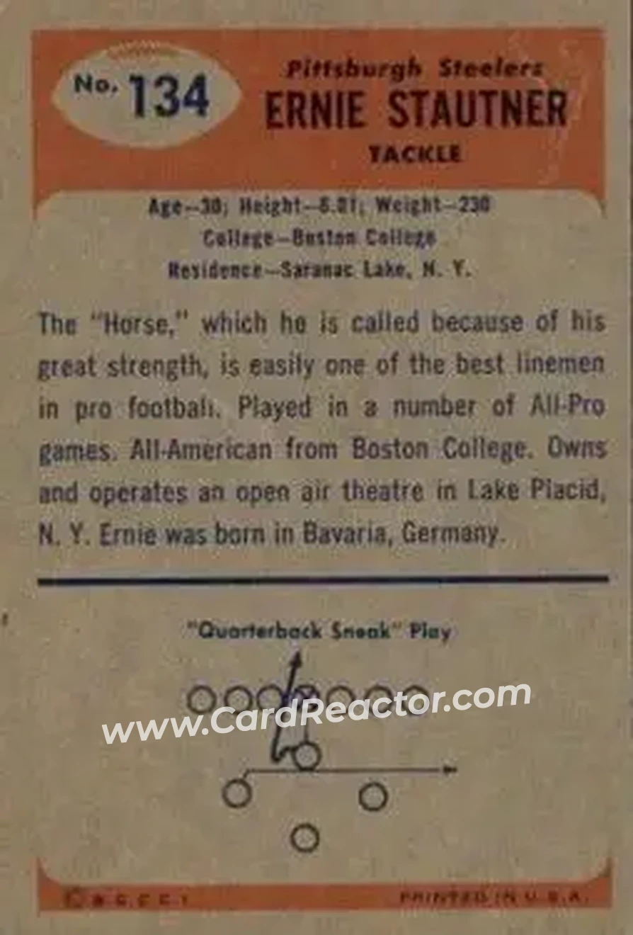 Back of Ernie Stautner