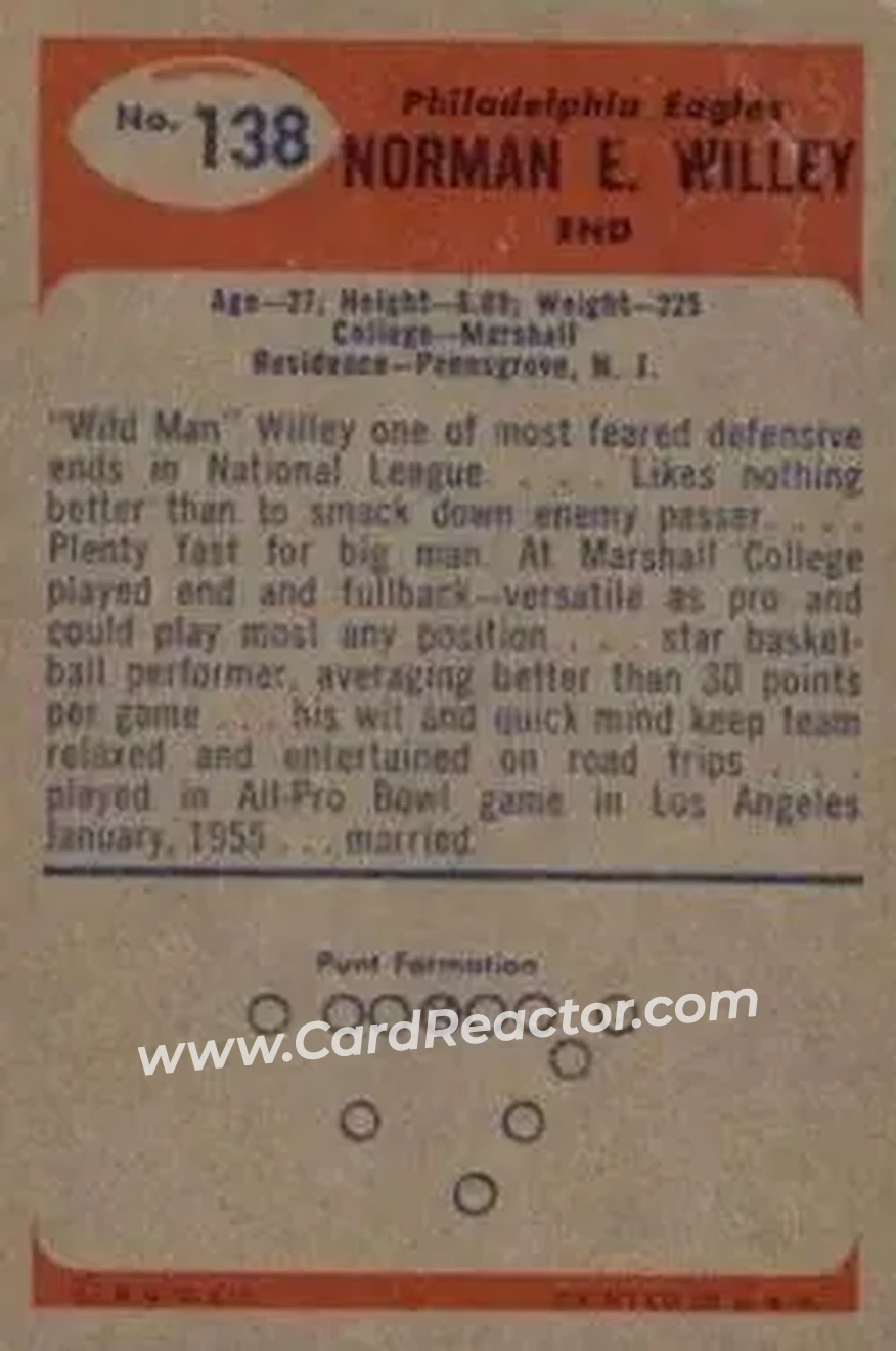 Back of Norm Willey