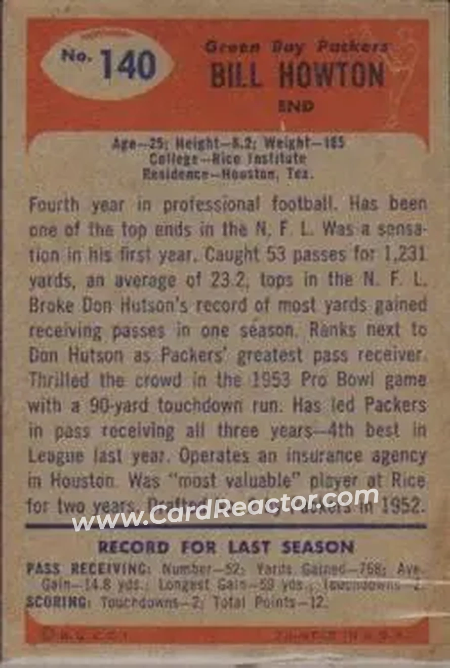 Back of Bill Howton