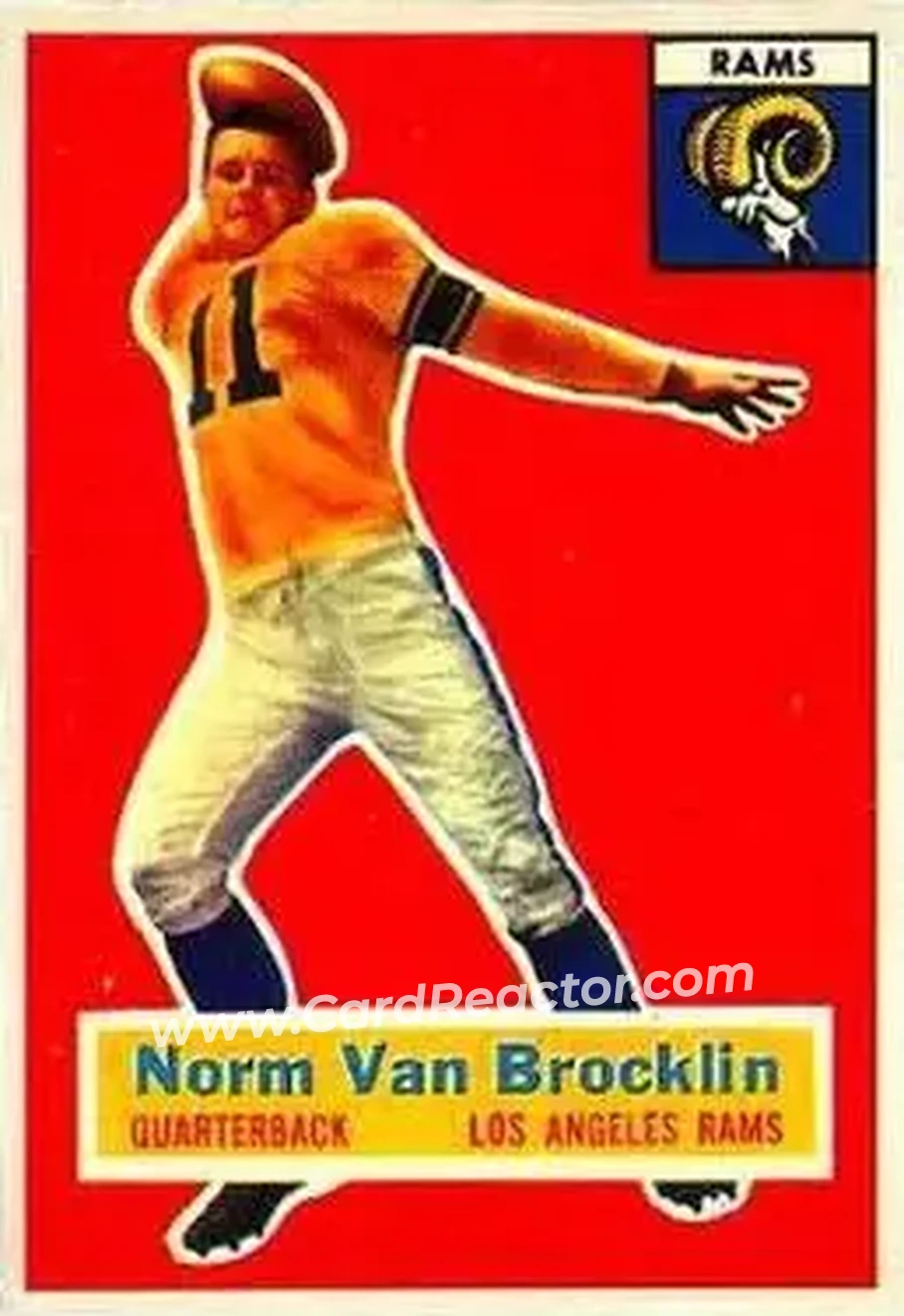 Front of Norm Van Brocklin