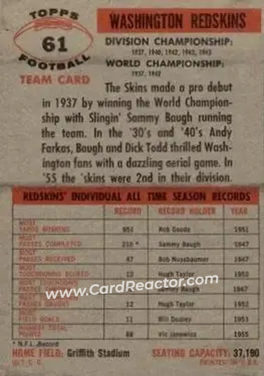 Back of Card #61