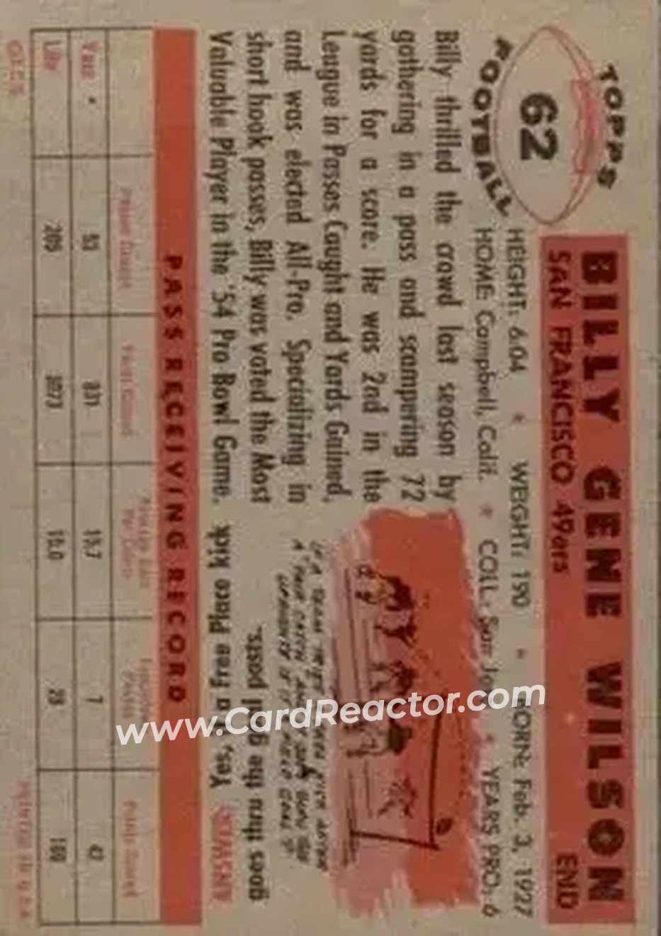 Back of Billy Wilson