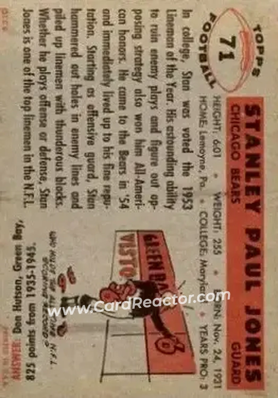 Back of Stan Jones