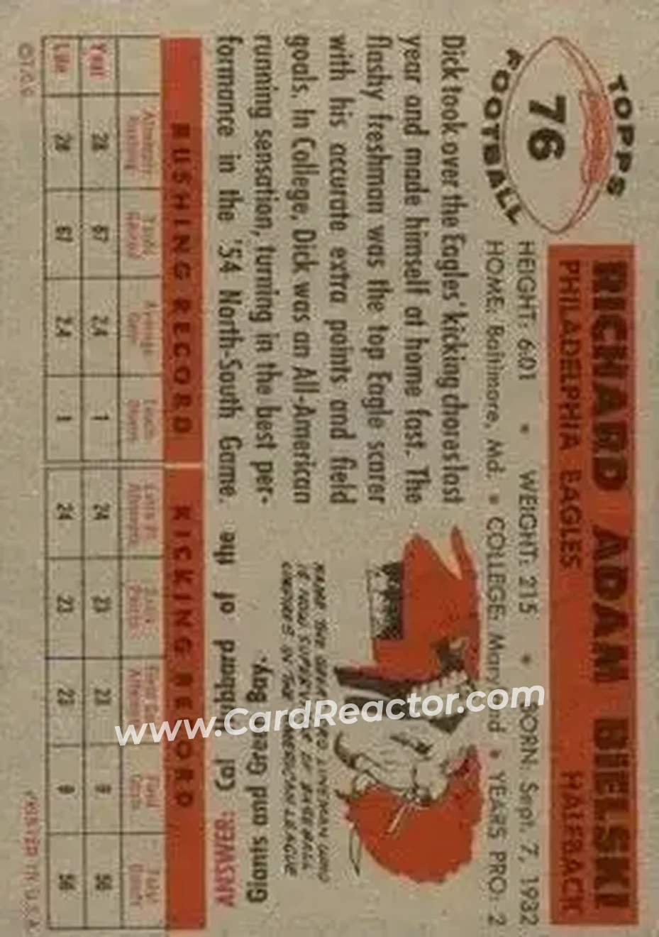 Back of Dick Bielski