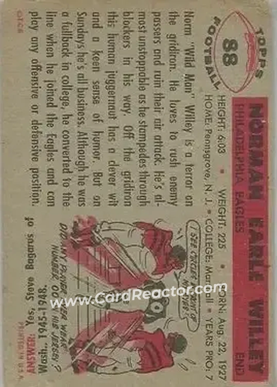 Back of Norm Willey