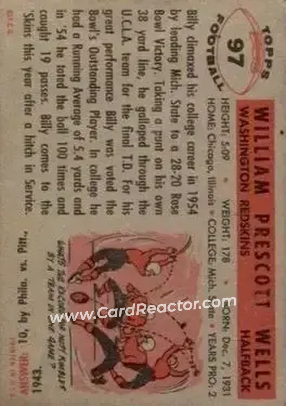 Back of Billy Wells