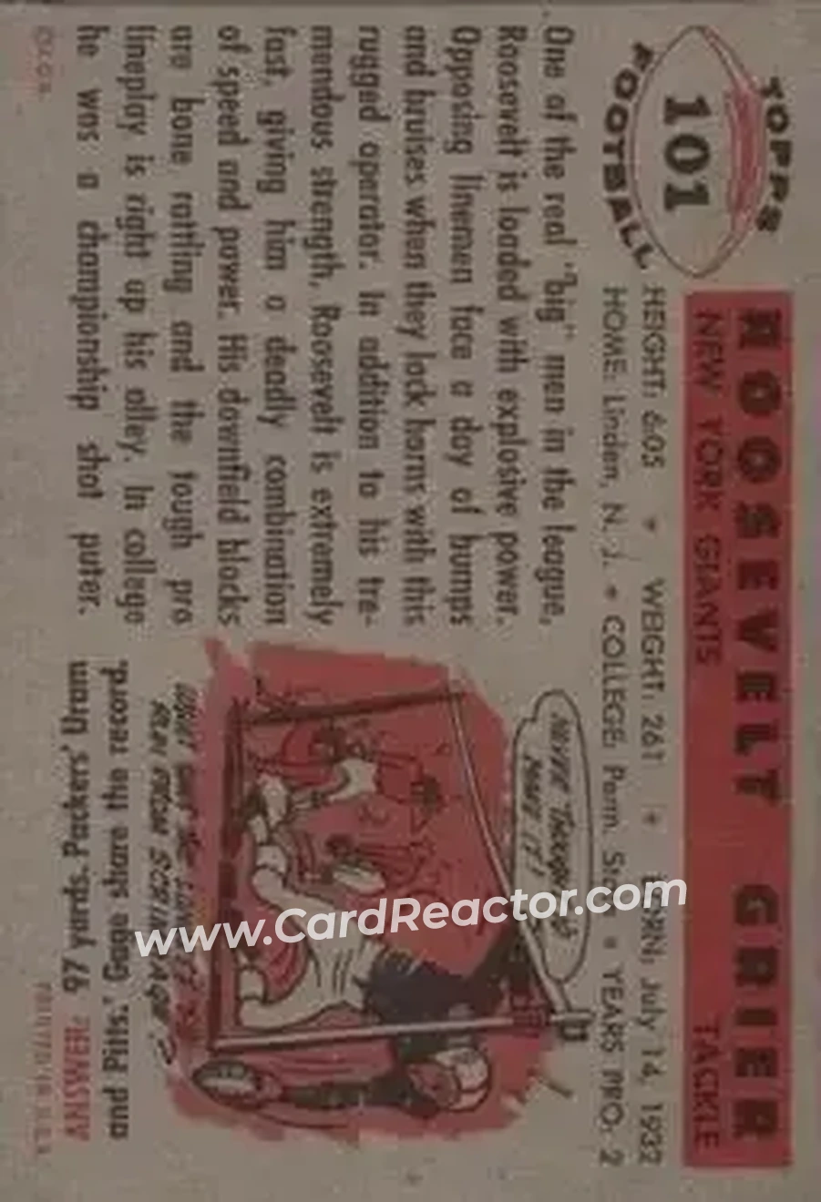 Back of Roosevelt Grier