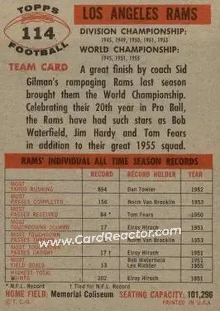 Back of Card #114
