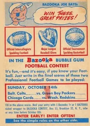 1956 Topps #NNO Card #NNO