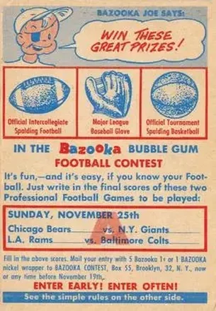1956 Topps #NNO Card #NNO