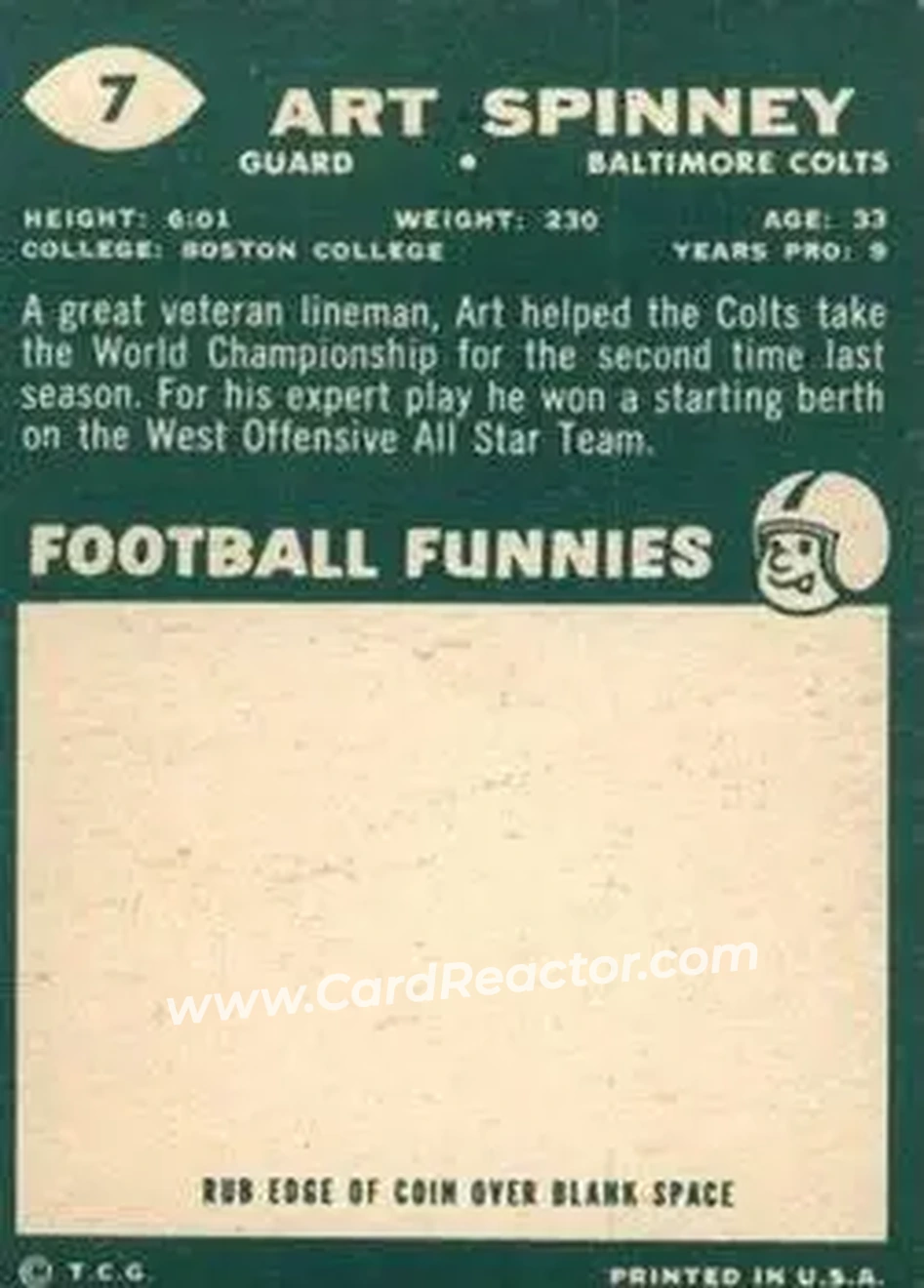 Back of Art Spinney