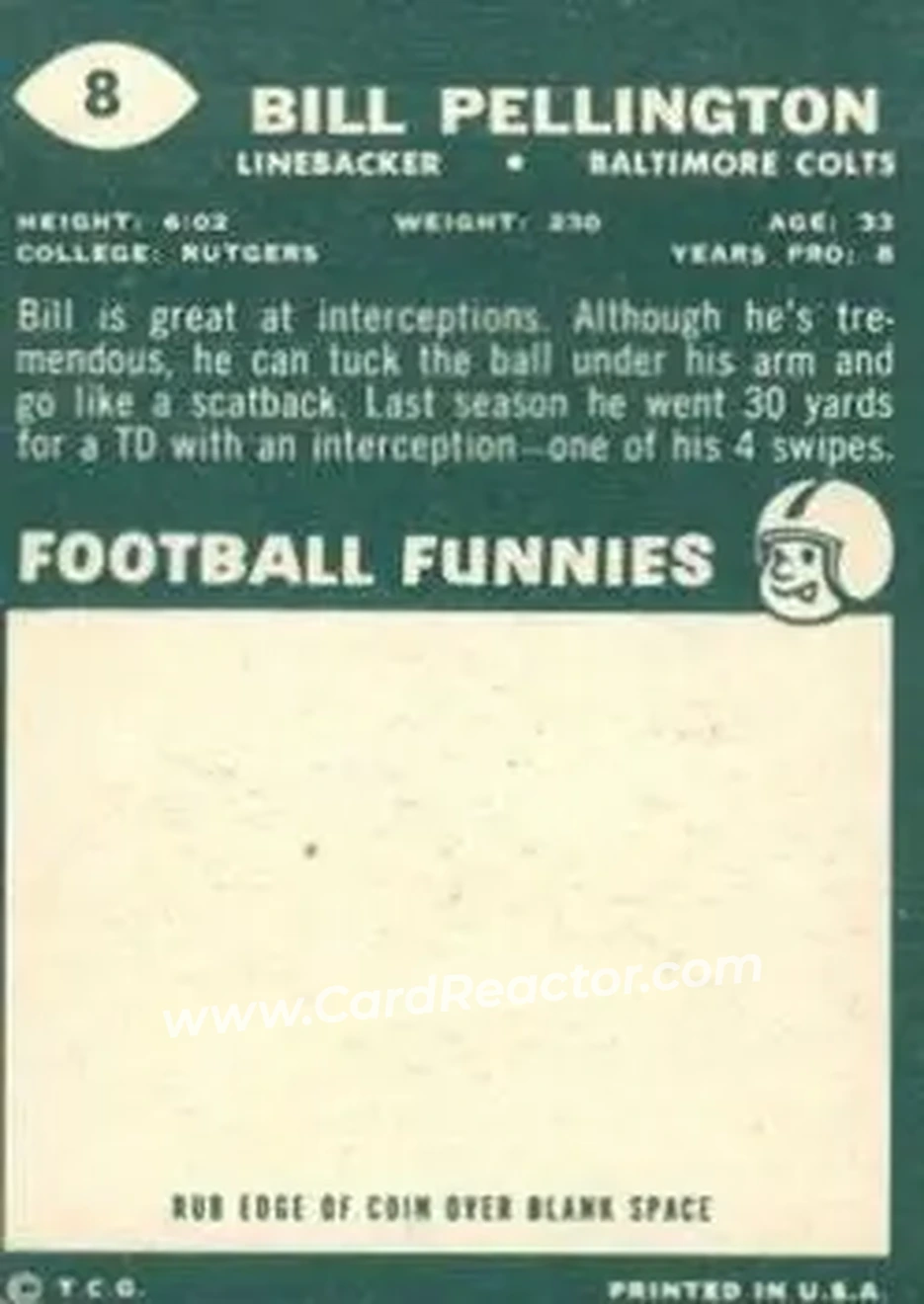 Back of Bill Pellington
