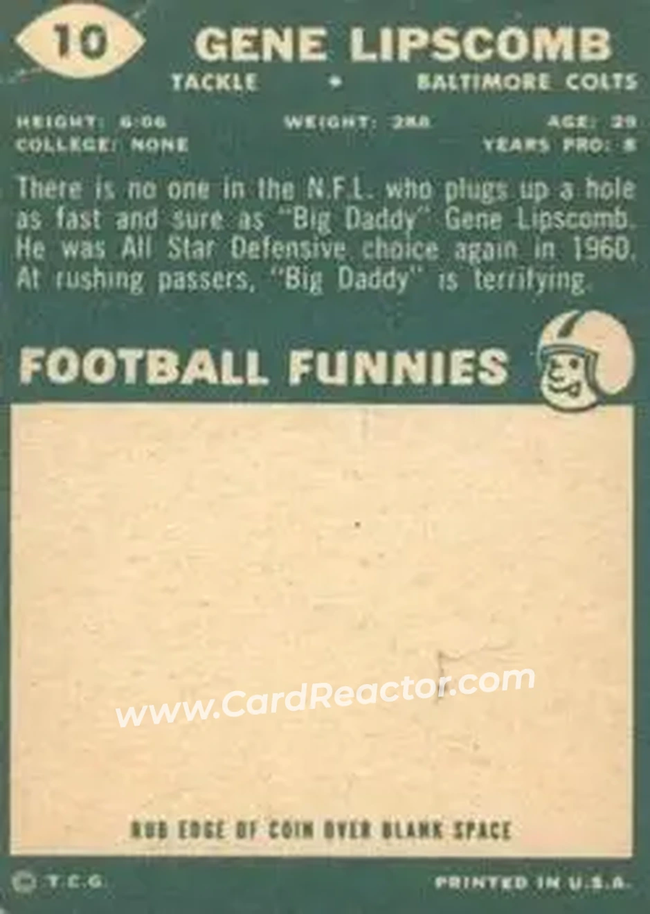 Back of Gene Lipscomb
