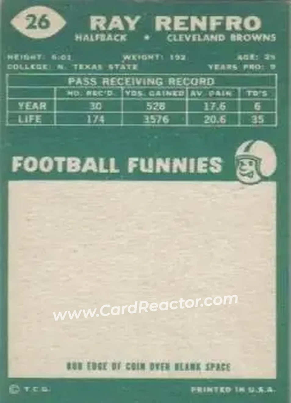 Back of Ray Renfro
