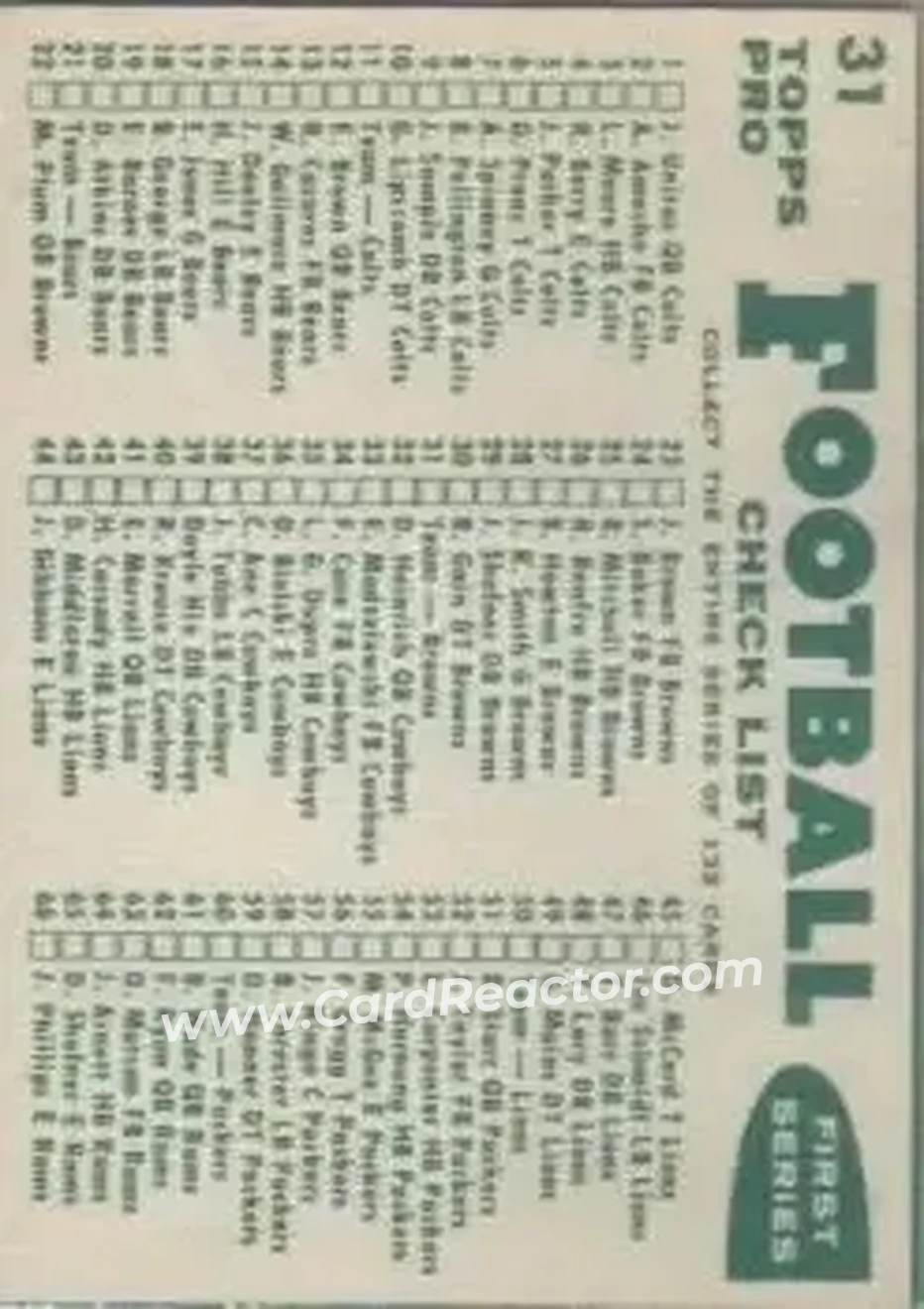 Back of Card #31