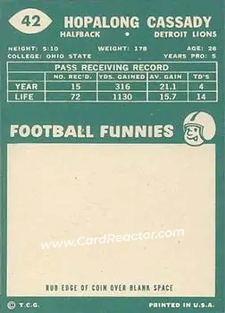 Back of Howard Cassady