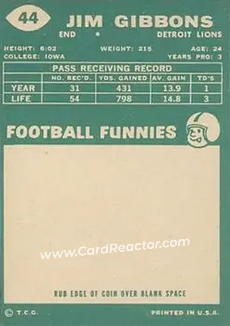 Back of Jim Gibbons