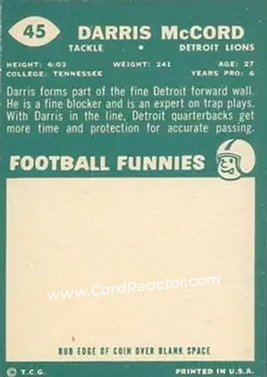 Back of Darris McCord