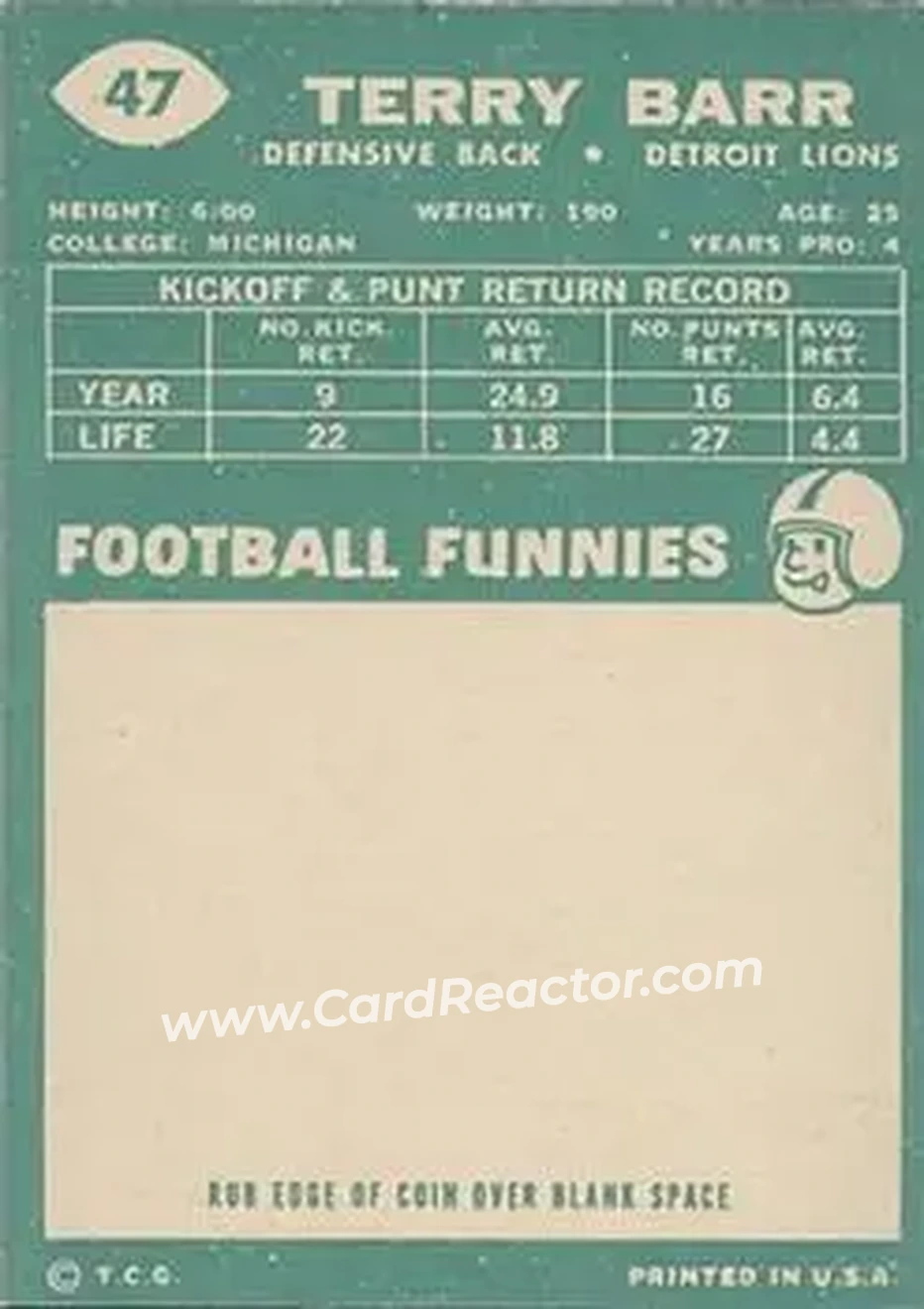 Back of Terry Barr