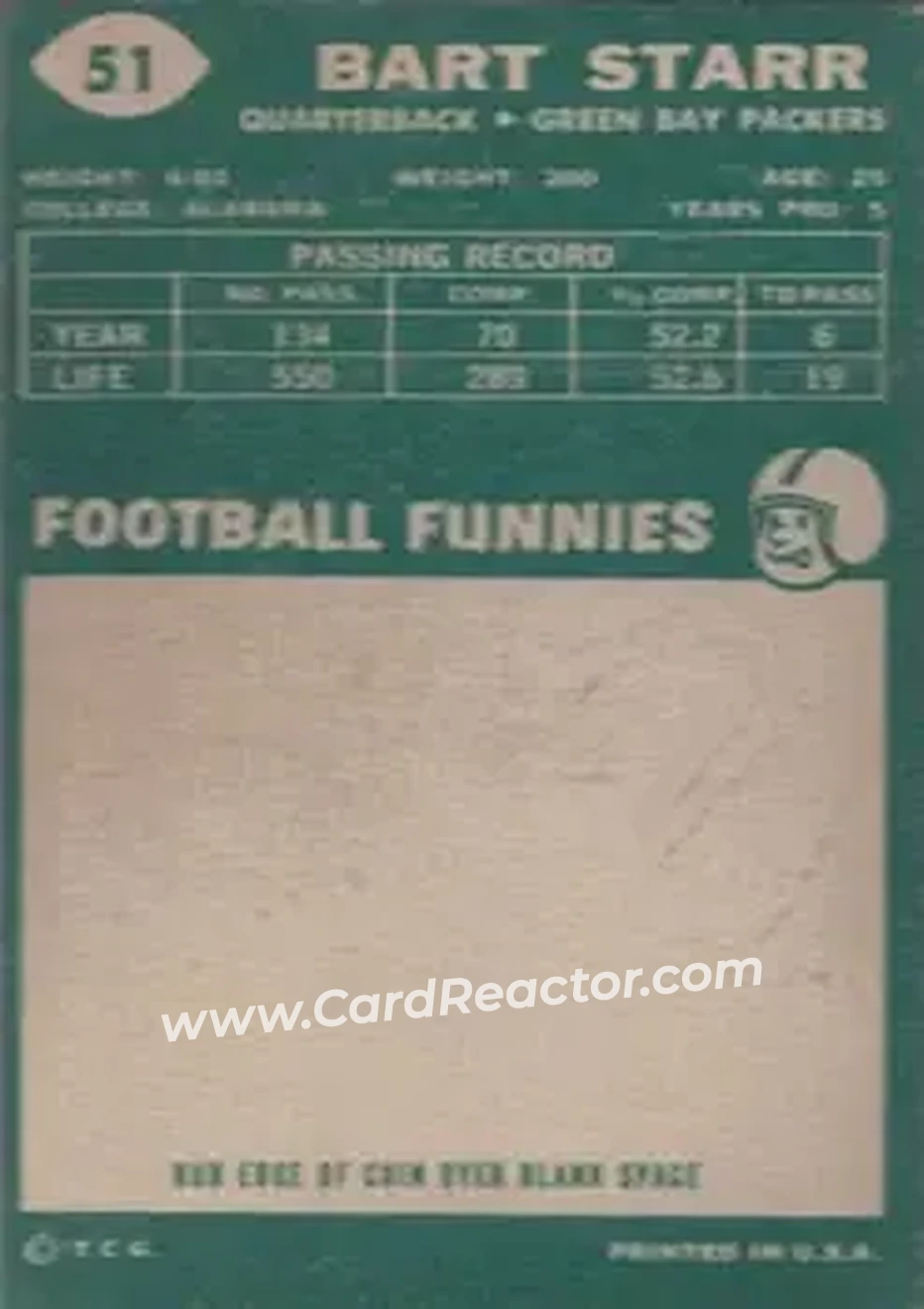 Back of Bart Starr
