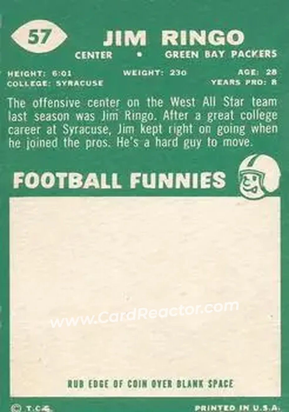 Back of Jim Ringo