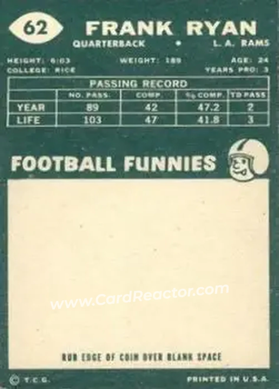 Back of Frank Ryan