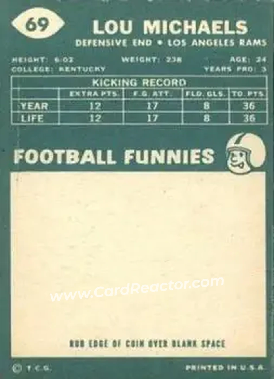Back of Lou Michaels