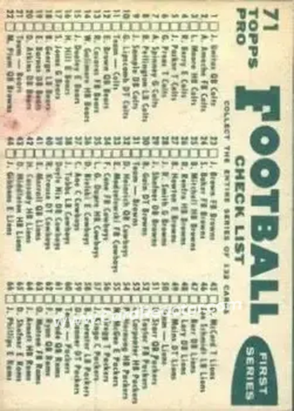 Back of Card #71