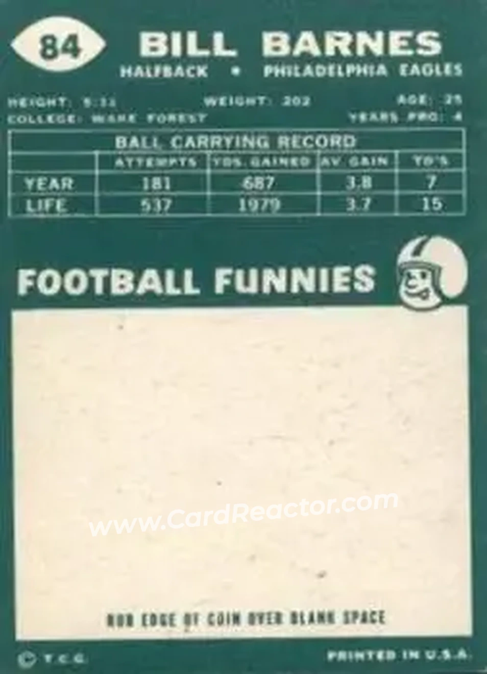 Back of Bill Barnes